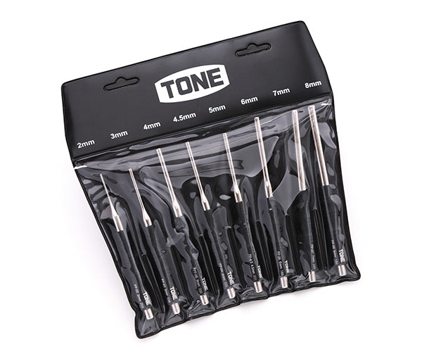 TONE 平行ピンポンチセット 2.0、3.0、4.0、4.5、5.0、6.0、7.0、8.0mm 8点セット (PP800)(4953488310344) トネ