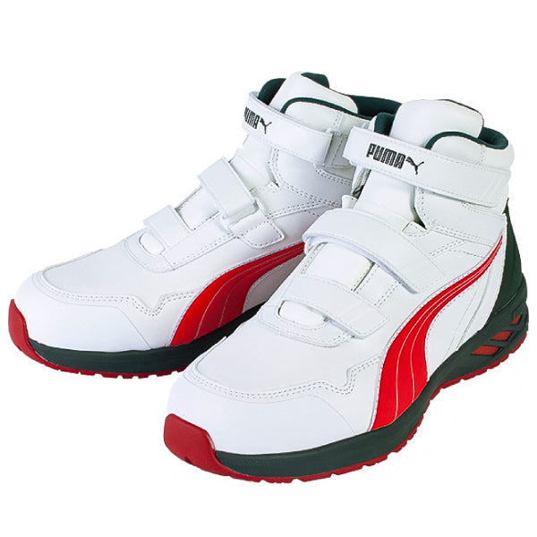 PUMA 安全靴 RIDER 2.0 WHITE&RED MID ライダー 2.0 ホワイト&レッド ミッド No.63.356.0 プーマ JAPAN ATHLETIC ジャパンアスレチック おしゃれ かっこいい 作業靴 スニーカー