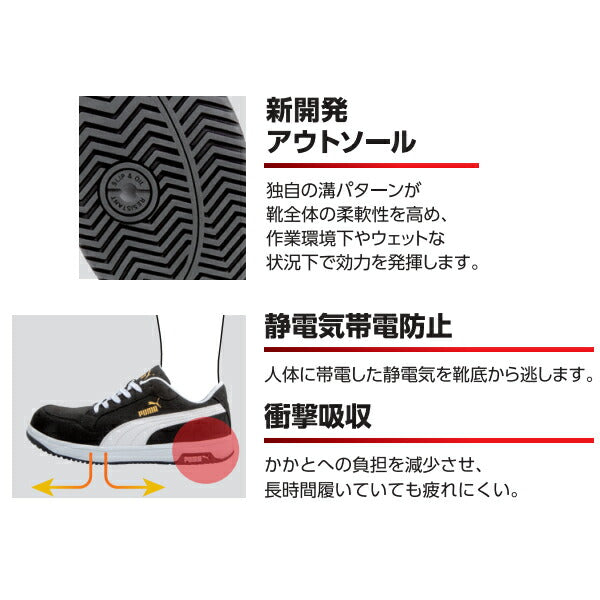 プーマ ヘリテイジ エアツイスト 2.0 ロー ブラック No.64.215.0 Heritage AIRTWIST 2.0 LOW PUMA 安全靴 おしゃれ かっこいい 作業靴 スニーカー 黒