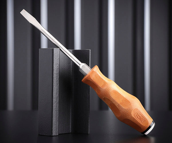 TONE 木柄ドライバー スベランドライバー(貫通) 軸長100mm 全長198mm (PWMD-100)(4953488409635) トネ