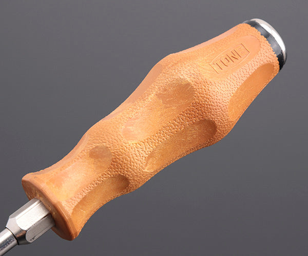 TONE 木柄ドライバー スベランドライバー(貫通) 軸長100mm 全長198mm (PWMD-100)(4953488409635) トネ