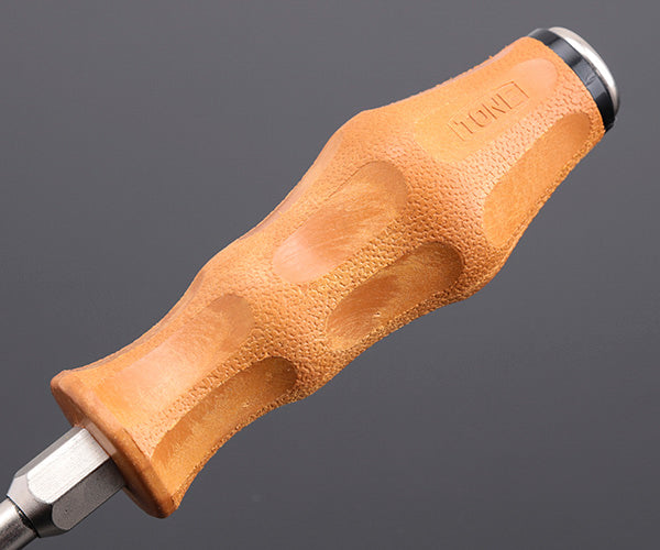 TONE 木柄ドライバー スベランドライバー(貫通) 軸長150mm 全長258mm (PWMD-150)(4953488409642) トネ