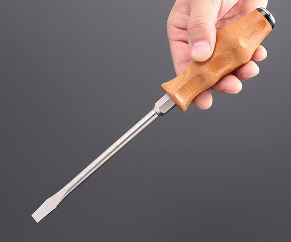 TONE 木柄ドライバー スベランドライバー(貫通) 軸長150mm 全長258mm (PWMD-150)(4953488409642) トネ