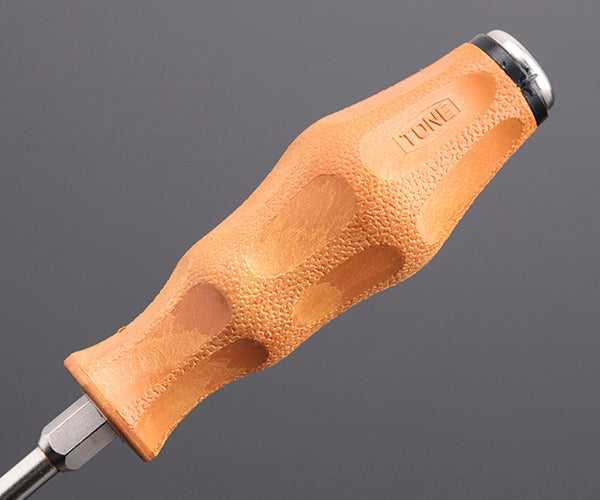 TONE 木柄ドライバー スベランドライバー(貫通) 刃先No.1 軸長75mm 全長167mm (PWPD-001)(4953488409666) トネ