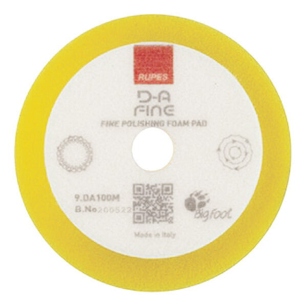RUPES スポンジバフ イエロー FINE(細目)R-SB-100-F 直径100mm 9DA100M ルぺス 自動車 研磨 磨き