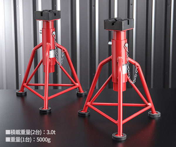 リキマエダ 高級ゴム付き リジッドラック (馬ジャッキ・ジャッキスタンド)3ton RD-300G 2台セット