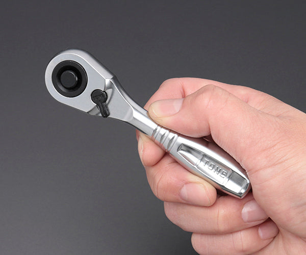 TONE ショートラチェットハンドル 歯数72枚 差込角9.5mm 全長110mm (RH3HS)(4953488281460) トネ