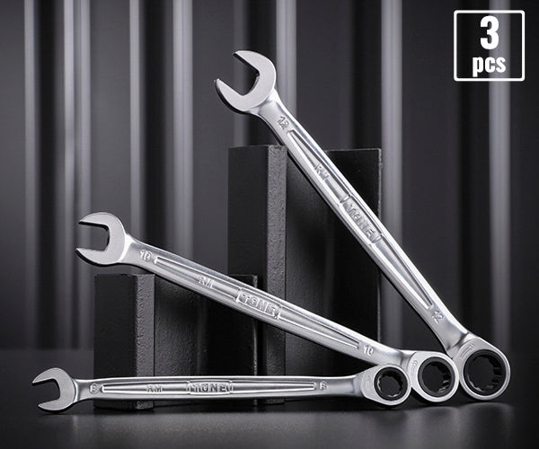 TONE コンビネーションラチェットレンチ ラチェットめがねレンチセット 3点セット (RM300)(4953488422641) トネ