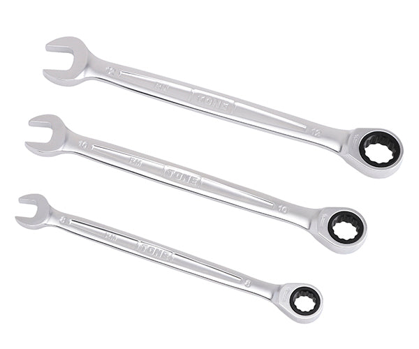 TONE コンビネーションラチェットレンチ ラチェットめがねレンチセット 3点セット (RM300)(4953488422641) トネ