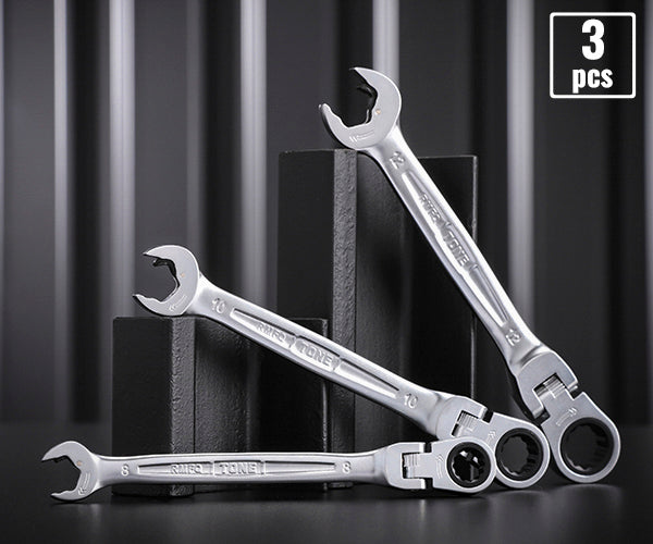 TONE コンビネーションラチェットレンチ 首振クイックラチェットめがねレンチセット (RMFQ300)(4953488422689) トネ