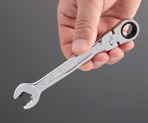 TONE コンビネーションラチェットレンチ 首振クイックラチェットめがねレンチセット (RMFQ300)(4953488422689) トネ