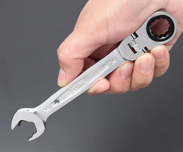 TONE コンビネーションラチェットレンチ 首振クイックラチェットめがねレンチセット 7点セット (RMFQ700)(4953488299267) トネ