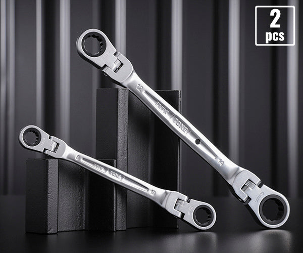 TONE 両首振ラチェットめがねレンチセット 2点セット (RMFW200)(4953488422696) トネ