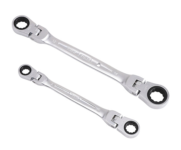 TONE 両首振ラチェットめがねレンチセット 2点セット (RMFW200)(4953488422696) トネ