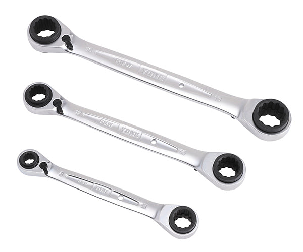 TONE 4ウェイラチェットめがねレンチセット 3pcs (RMW300)(4953488278101) トネ