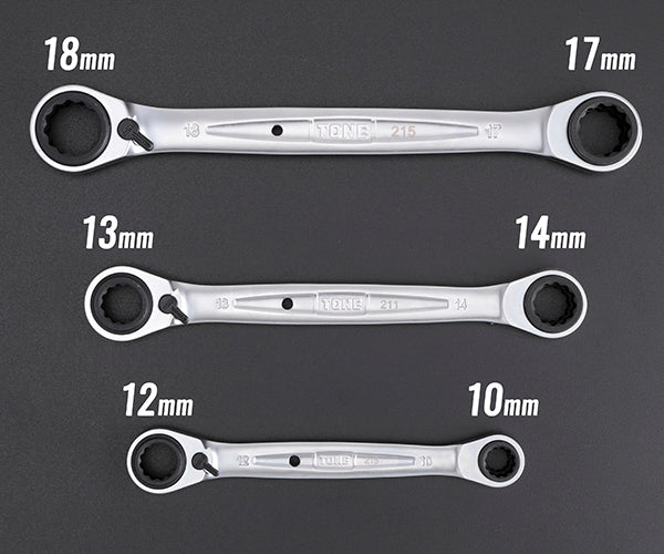 TONE 4ウェイラチェットめがねレンチセット 3pcs (RMW300)(4953488278101) トネ