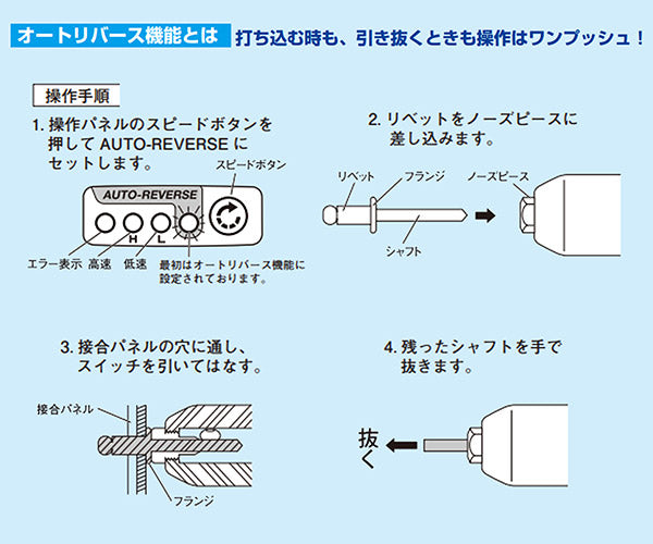 【掘り出し物市】SHINANO 信濃機販 SI-735 3.2φ〜6.4φ対応電動コードレスブラインドリベッター SHINANO シナノ コードレス