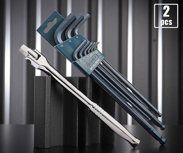 【11月の特価品】SIGNET SIG35220-2PEM(S03-35220) 9.5sq(3/8) スピンナハンドル200mm + ロングボール六角レンチ9本セット シグネット エヒメマシンオリジナルセット 定価合計5,940円(税込/2025-09-23基準)