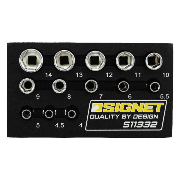 SIGNET 1/4DR ソケットセット 6角 13個組 トレー付 11332 シグネット 