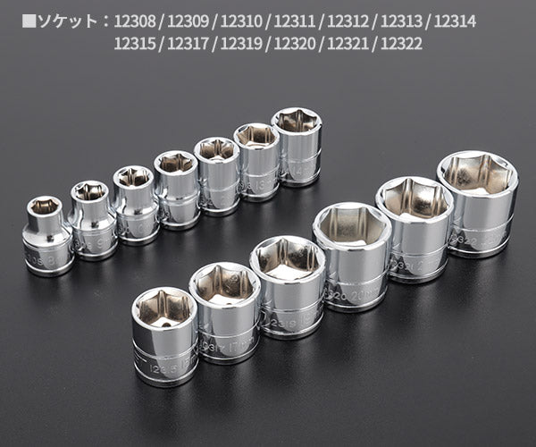 シグネット (#812913B)3/8DR 19PC mm ソケットレンチセット (12719)(4712818933468) SIGNET