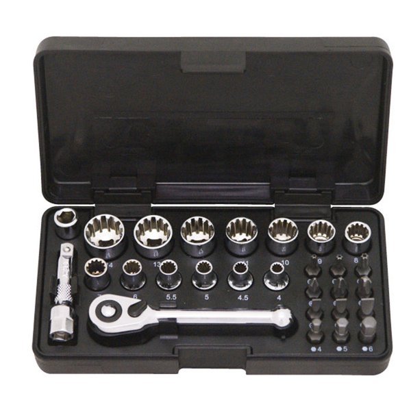 シグネット 1/4DR スプラインソケット&ビットセット 28PC (22038