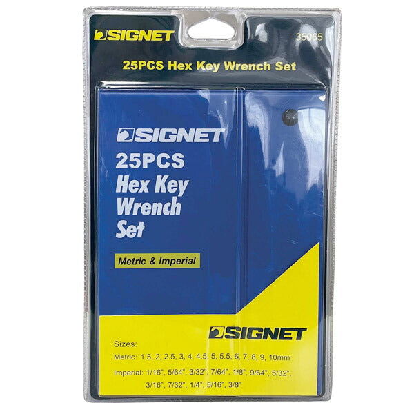 シグネット 25PCS 六角レンチセット(ミリ&インチ) (35065)(4712818998078) SIGNET
