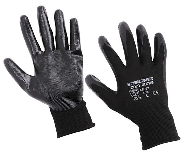 【11月の特価品】シグネット 耐油ニトリル エアーグローブCOZY ブラック L (48992)(4712818967487) SIGNET
