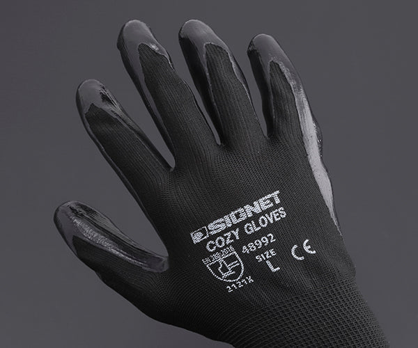 【11月の特価品】シグネット 耐油ニトリル エアーグローブCOZY ブラック L (48992)(4712818967487) SIGNET