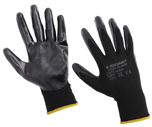 【1月の特価品】シグネット 耐油ニトリル エアーグローブCOZY ブラック XL (48993)(4712818967494) SIGNET