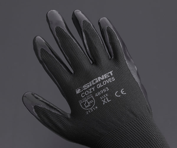【1月の特価品】シグネット 耐油ニトリル エアーグローブCOZY ブラック XL (48993)(4712818967494) SIGNET