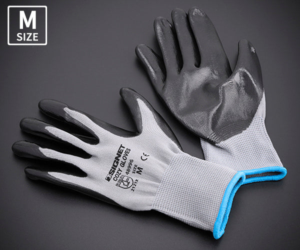 シグネット 耐油ニトリル エアーグローブCOZY グレー M (48996)(4712818967517) SIGNET