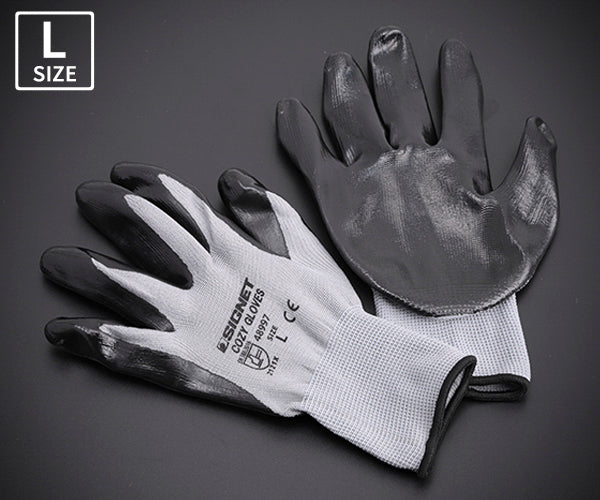 シグネット 耐油ニトリル エアーグローブCOZY グレー L (48997)(4712818967524) SIGNET