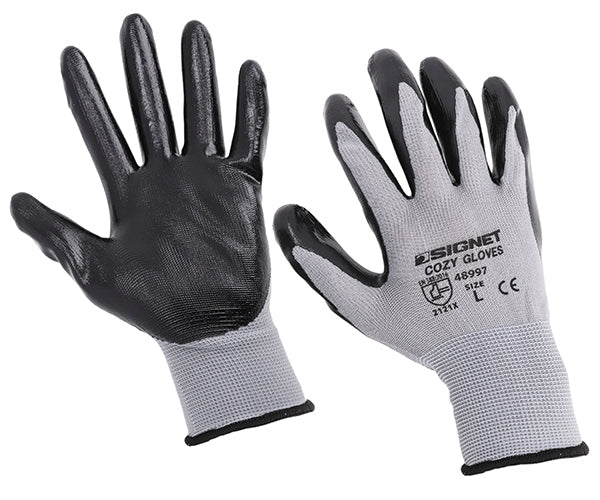 シグネット 耐油ニトリル エアーグローブCOZY グレー L (48997)(4712818967524) SIGNET