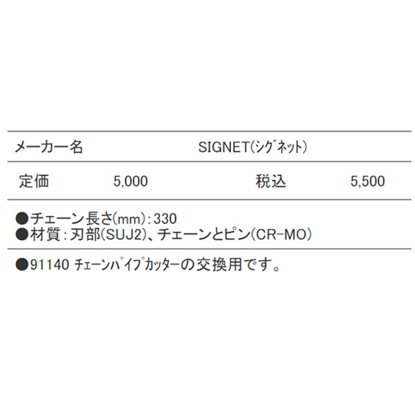 シグネット チェーンパイプカッター用チェーン(91140用) (9114001)(4545301110059) SIGNET