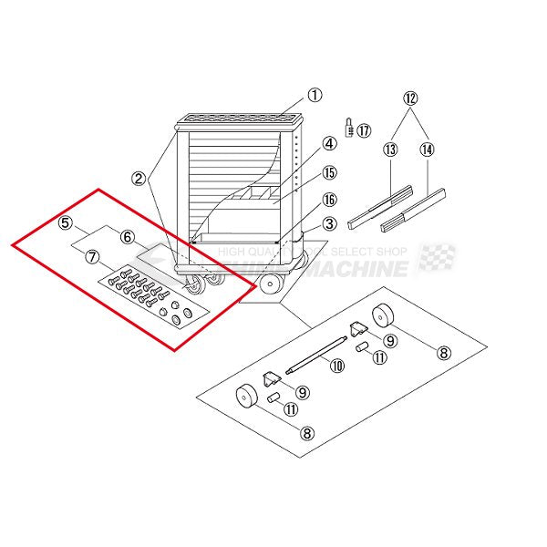 京都機械工具のツールステーション用キャスター2個セットの画像1