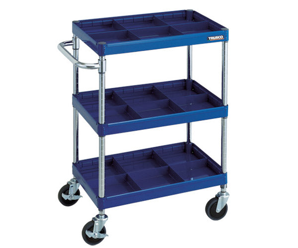 TRUSCO フェニックスワゴン 省音 600X400 仕切板付3段 B色 PEW-963S3-B