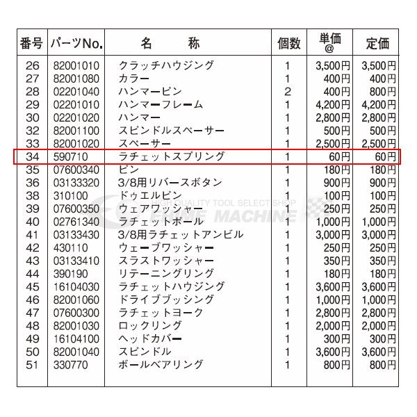 エスピーエアーのラチェットスプリングの画像2