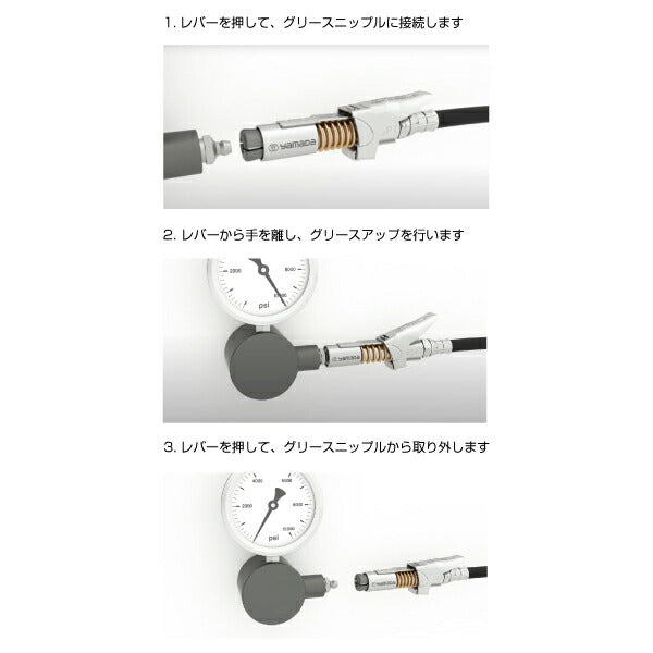 yamada グリスロックカプラ付マイクロホース 1500mm 805252 SPK-1500S ヤマダコーポレーション