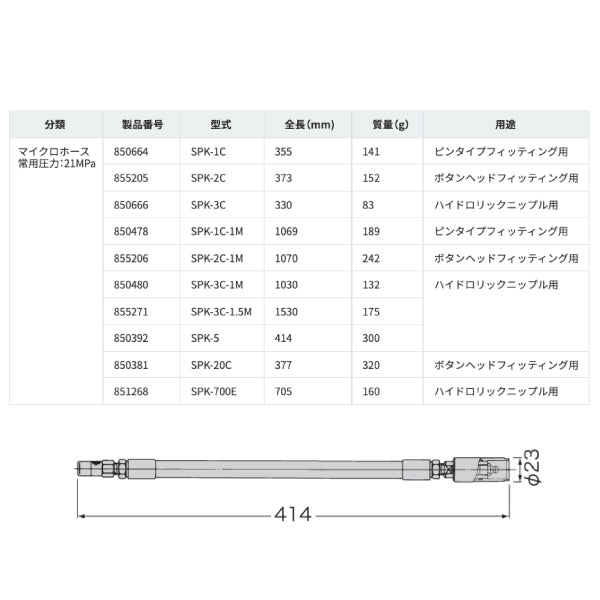 YAMADA マイクロホース ルブリケーター用 850392 SPK-5