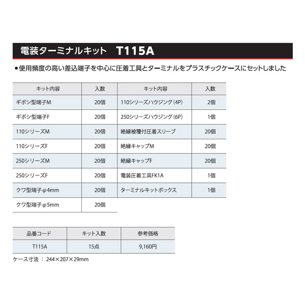 ロブテックス 電装タ−ミナルキット T115A 工具 エビ ロブスター LOBSTER LOBTEX