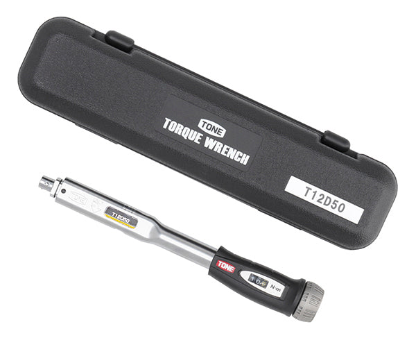 TONE プレセット形トルクレンチ(ダイレクトセット・差替式) トルク調整範囲10~50N・m (T12D50)(4953488386813) トネ