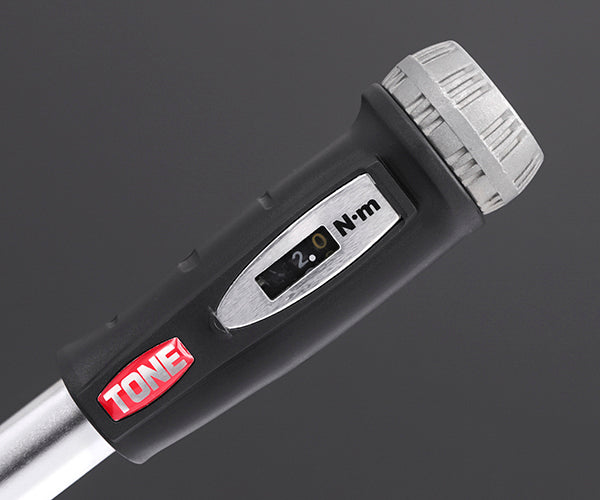 TONE プレセット形トルクレンチ(ダイレクトセットタイプ) トルク調整範囲2~10N・m 最小目盛0.2N・m 差込角6.35mm (T2MN10-QL)(4953488421453) トネ