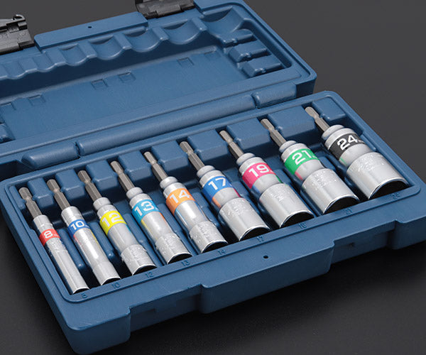 TOP 電動ドリル用 強軸ソケットセット 9本組 ETS-824S トップ工業 工具