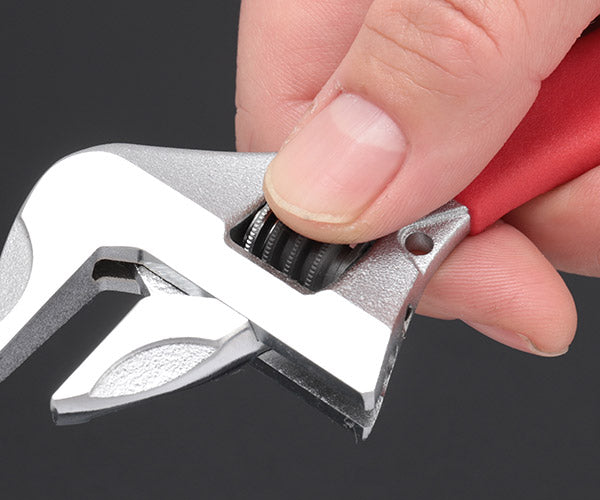 TOP ワークワイド(ガタ無しモンキレンチ)グリップ付 レッド HM-25MGR