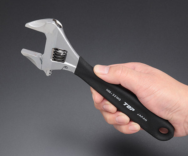 TOP ワークワイド(ガタ無しモンキレンチ)グリップ付 ブラック HM-32MGBK