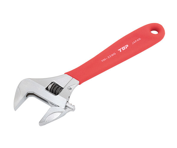 TOP ワークワイド(ガタ無しモンキレンチ)グリップ付 レッド HM-32MGR