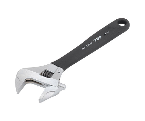 TOP モンキーレンチ ワークワイド ガタ無し モンキレンチ グリップ付 ブラック HM-38MGBK トップ工業 工具