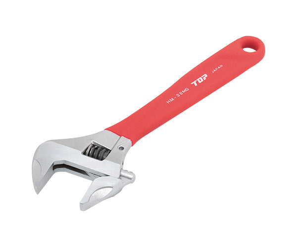 TOP ワークワイド(ガタ無しモンキレンチ)グリップ付 レッド HM-38MGR