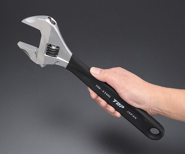 TOP ワークワイド(ガタ無しモンキレンチ)グリップ付 ブラック HM-43MGBK