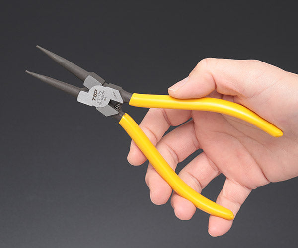 TOP スナップリングプライヤ穴用直爪 175mm 使用範囲19〜65mm HS-175 トップ工業